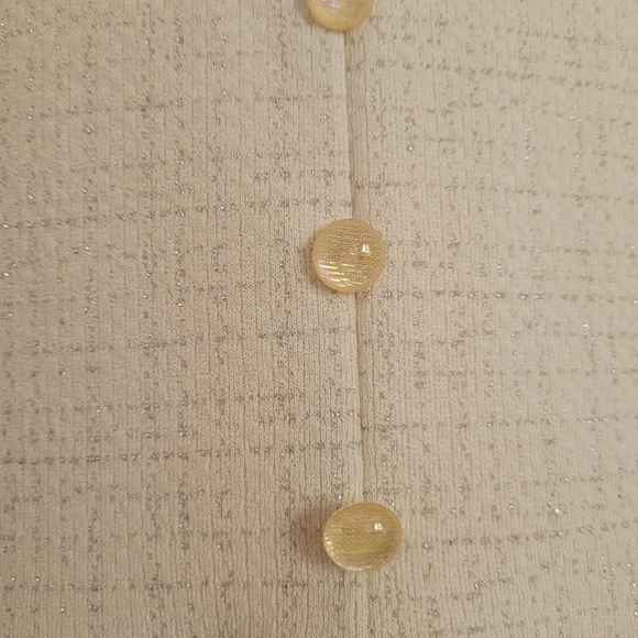 Vintage 60s Peach Silver Shimmer Sparkle Sleeveless Maxi Dress Size Large - Picture 4 of 14